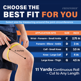 Elastic tubular support bandage size guide chart