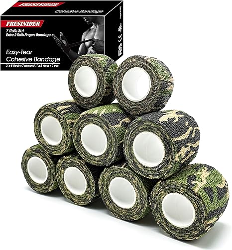 Fresinider Woodland Camo 9Rolls Bandage For Sports Injury & Pet