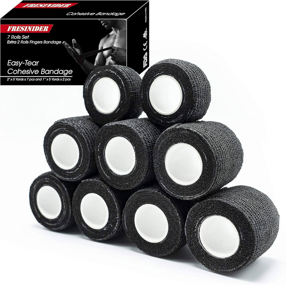 Fresinider Black 9Rolls Bandage For Sports Injury & Pet