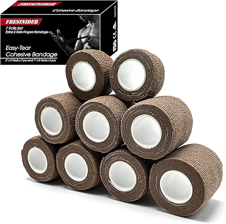 Fresinider Brown 9Rolls Bandage For Sports Injury & Pet