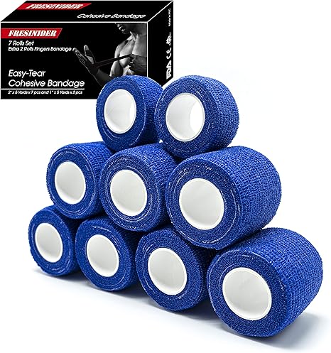 Fresinider Dark Blue 9Rolls Bandage For Sports Injury & Pet