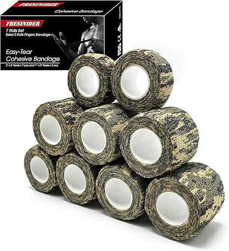 Fresinider Digital Woodland Camo 9Rolls Bandage For Sports Injury & Pet