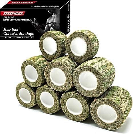Fresinider Forest Camo 9Rolls Bandage For Sports Injury & Pet