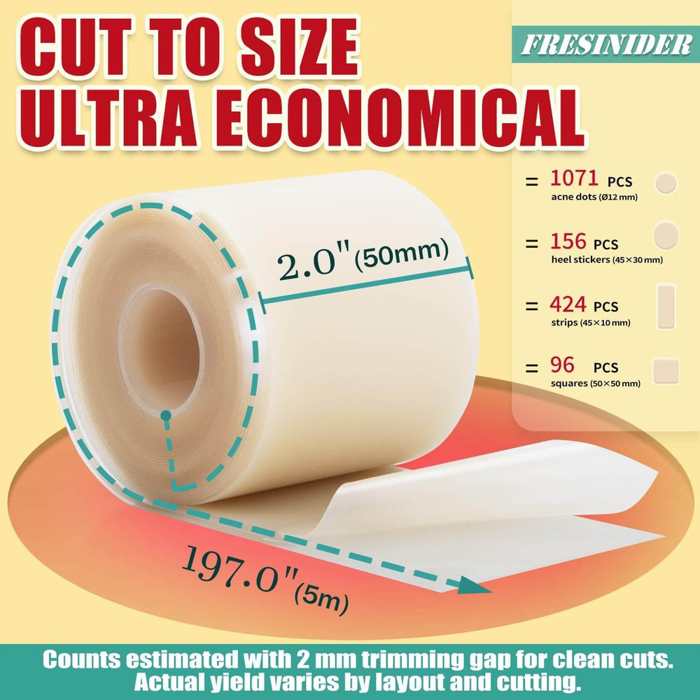 FRESINIDER hydrocolloid roll 5m cut to size for acne dots heel stickers and wound patches
