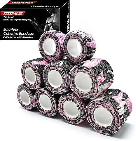 Fresinider Camouflage Pink 9Rolls Bandage For Sports Injury & Pet