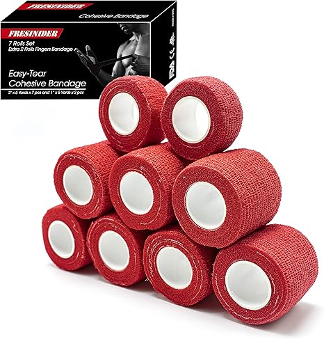 Fresinider Red 9Rolls Bandage For Sports Injury & Pet