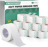 FRESINIDER soft paper surgical tape 12 rolls for breathable dressing fixation