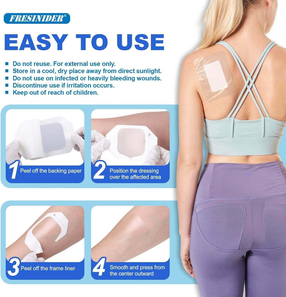 FRESINIDER transparent film dressing easy to use application steps for wound coverage