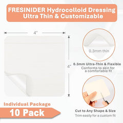 ultra thin hydrocolloid wound dressing 4x4 inch 10 pack