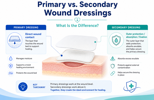 Comparison of primary and secondary wound dressings and their roles in a layered dressing system
