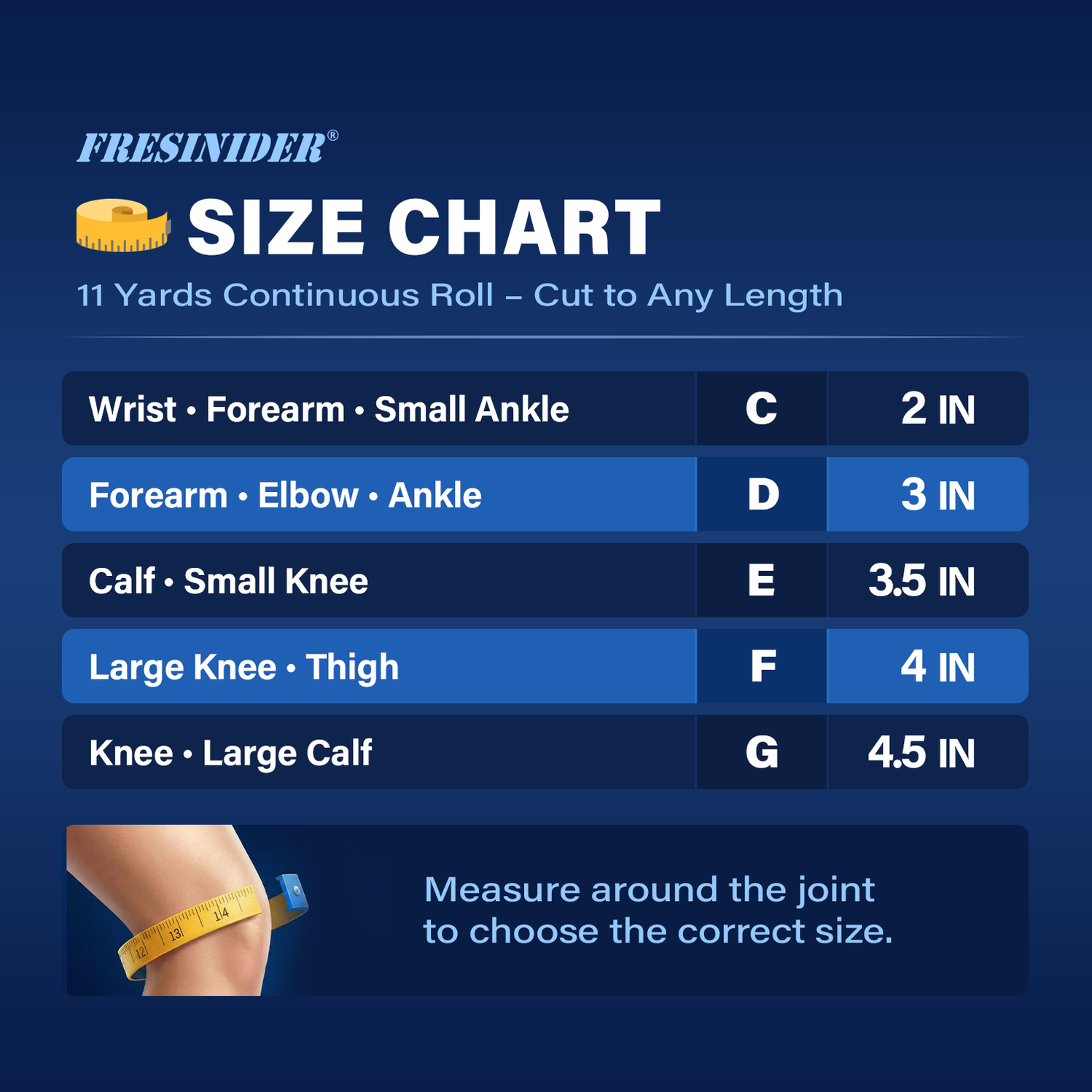 Tubular Bandage Size Chart How to Choose the Right Size Fresinider