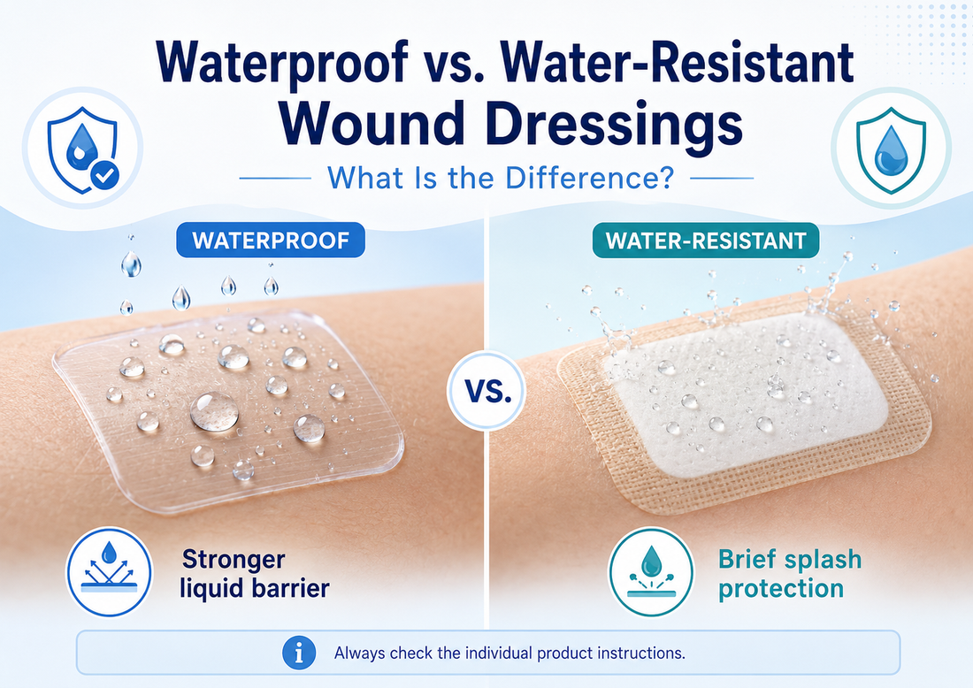 Comparison of waterproof and water-resistant wound dressings for external water protection