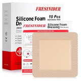 FRESINIDER Silicone Foam Dressing with Adhesive Border