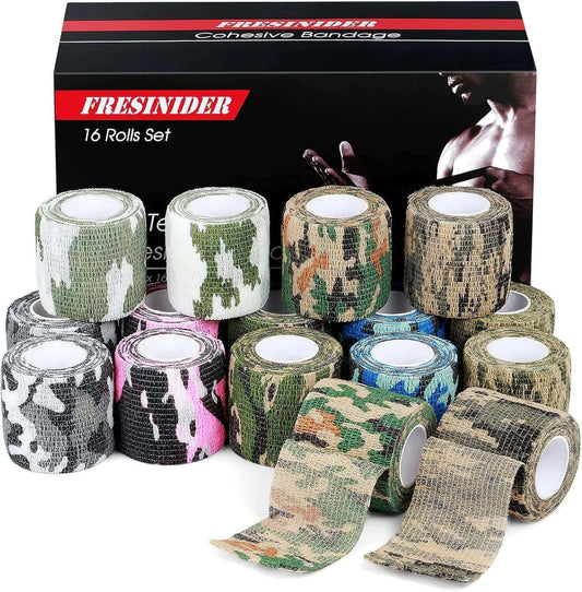 Fresinider Camo 16Rolls Bandage For Sports Injury & Pet