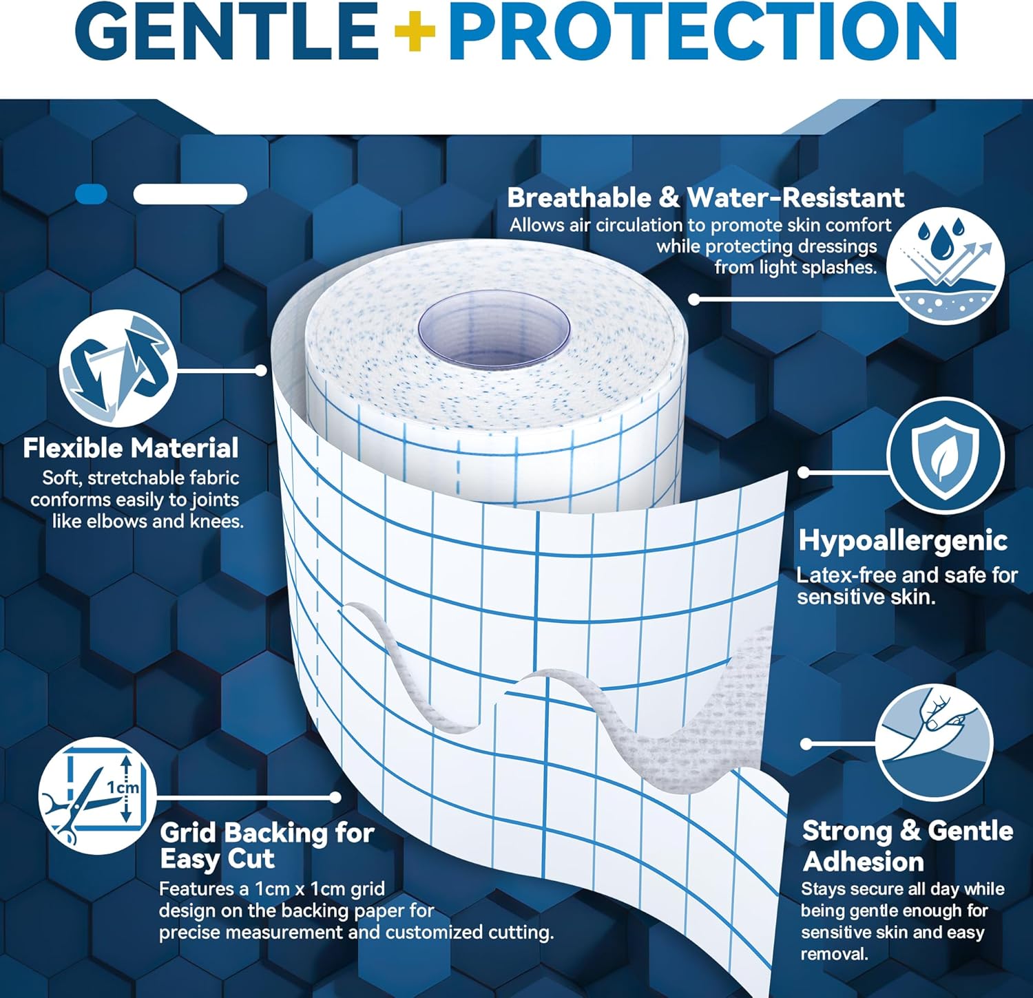 Dressing retention tape features