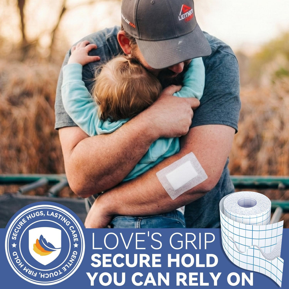 Dressing retention tape secure hold