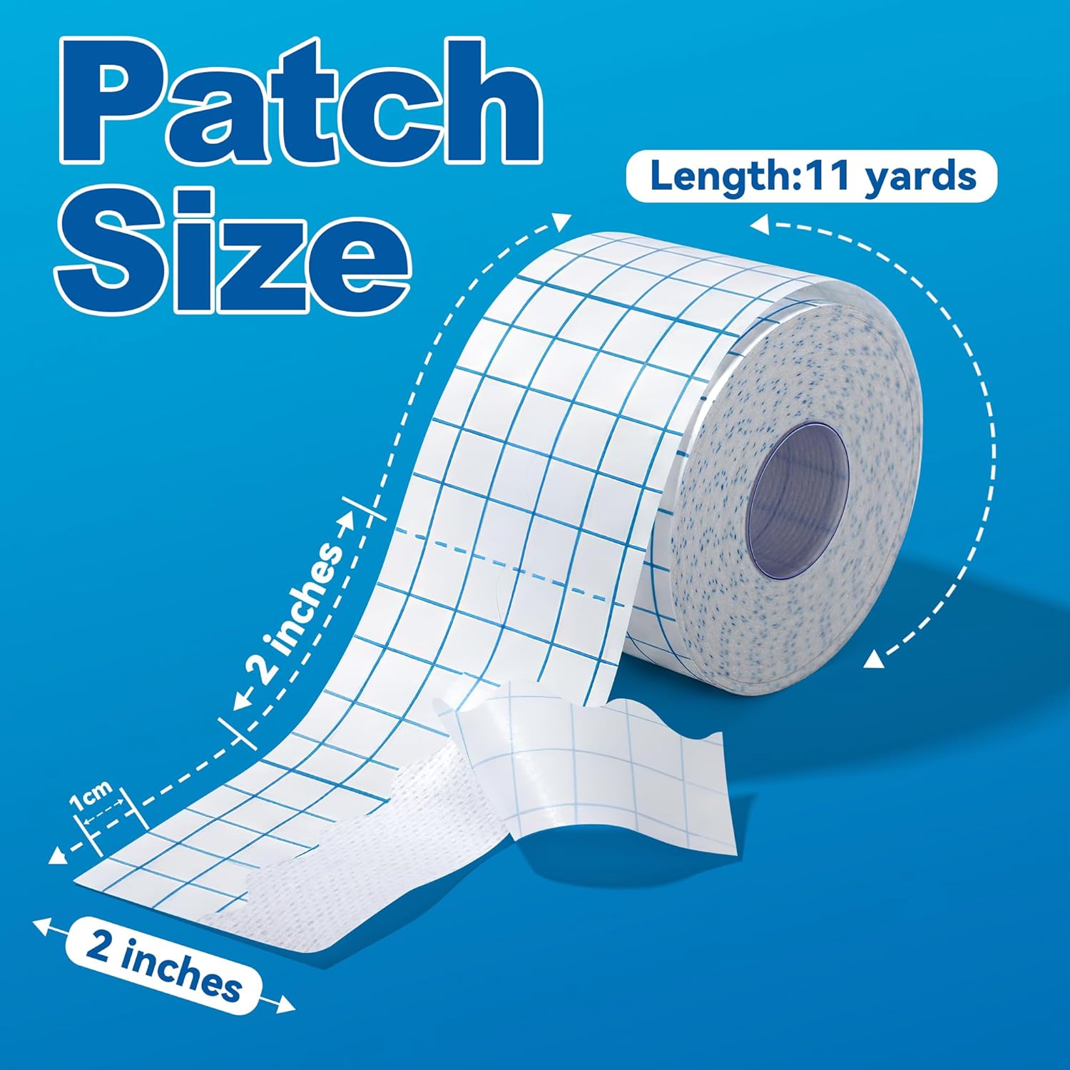 Dressing retention tape size