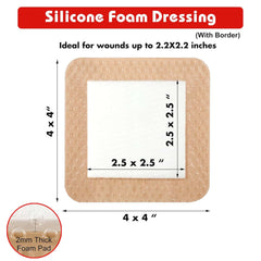 Fresinider 2*2 Silicone Foam Dressing Size