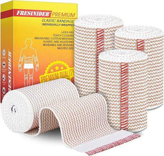 FRESINIDER 3 inch elastic bandage with hook and loop closure 4 rolls set
