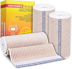 FRESINIDER 4 inch elastic bandage with hook and loop closure 3 rolls set
