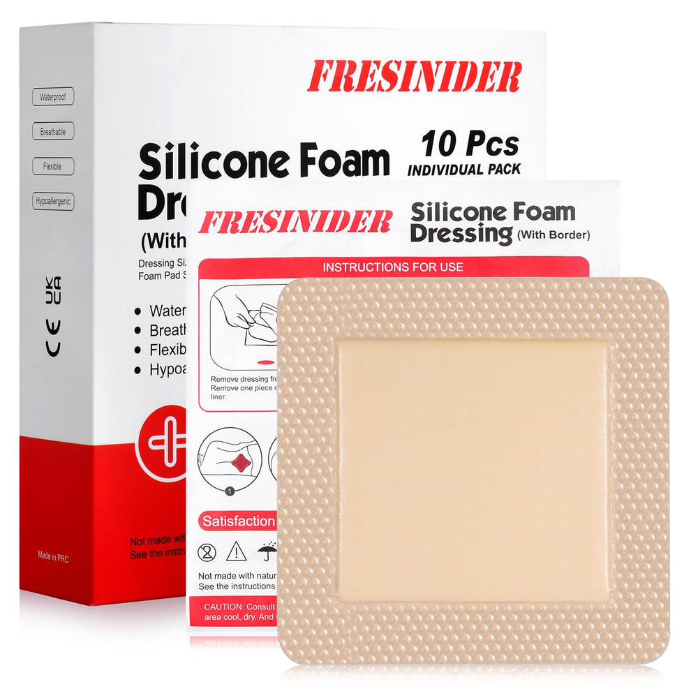 Fresinider 5*5 Silicone Foam Pad Waterproof Dressing