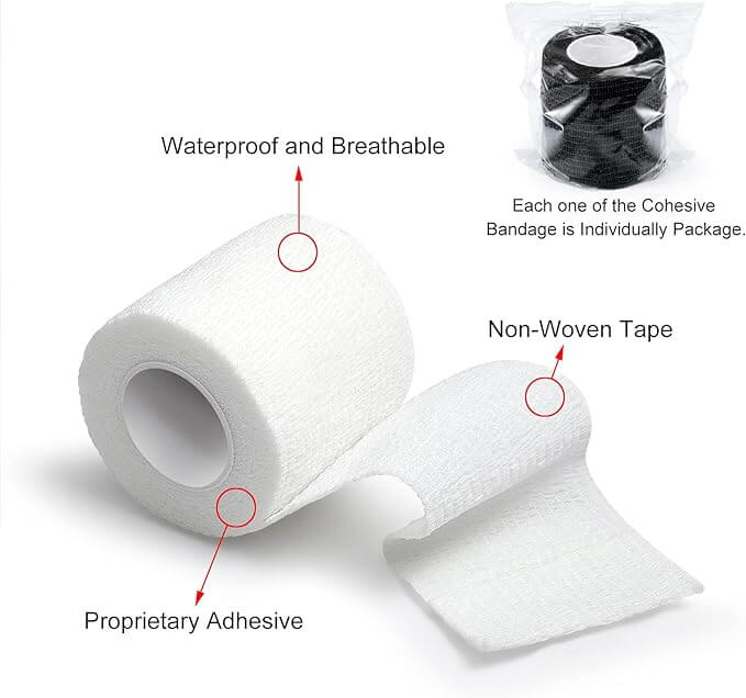 FRESINIDER cohesive bandage wrap with waterproof breathable and individually packaged rolls