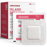 FRESINIDER 4 x 4 inch sterile island dressing with adhesive border, 50 individually wrapped dressings