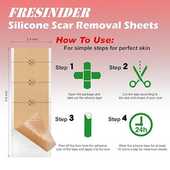 FRESINIDER silicone scar roll sheet how to use with cut-to-size application steps