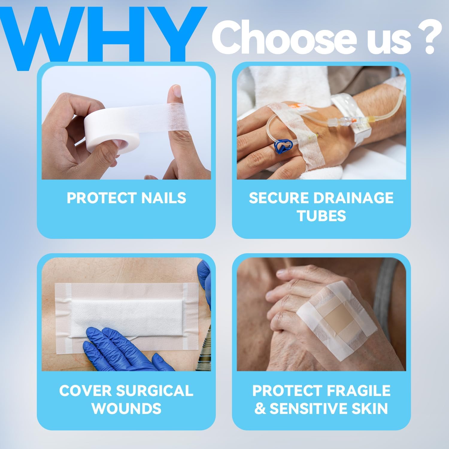 FRESINIDER soft paper surgical tape for securing drainage tubes wounds and sensitive skin