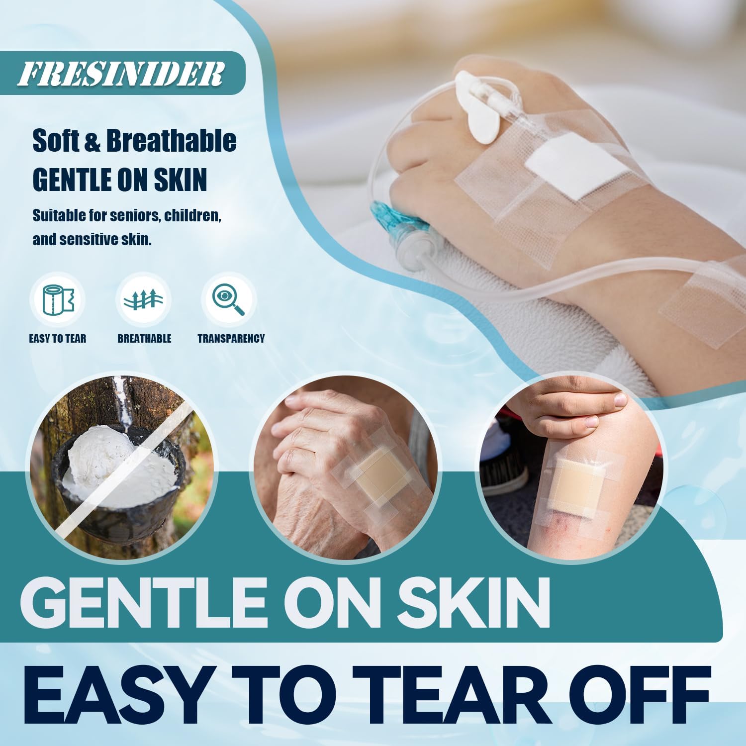 FRESINIDER soft transparent surgical tape gentle on skin and easy to tear