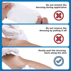 FRESINIDER transparent film dressing application and removal instructions for gentle use