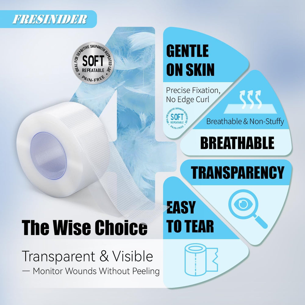 FRESINIDER soft transparent surgical tape with breathable easy-tear and visible design