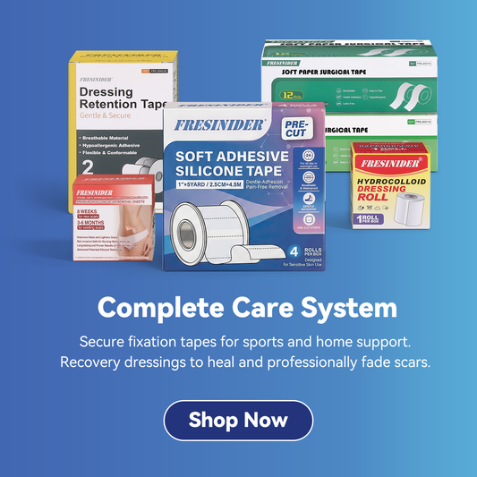 FRESINIDER wound care product collection for home care, dressing fixation, and scar care