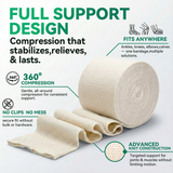 Elastic tubular support bandage with full support design and 360 compression