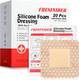 FRESINIDER Silicone Foam Dressing with Adhesive Border